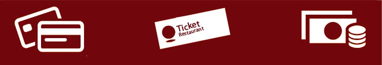 CB, espèces, Carte TR ( ticket restaurant)